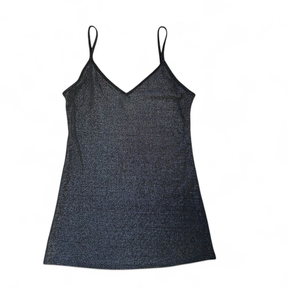 Brandy Melville Black Sparkle Tank Slip Mini Dress Size Small
